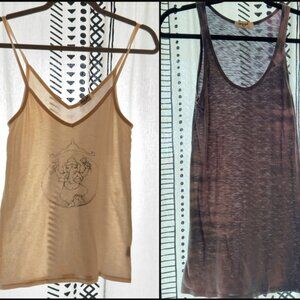 OM GIRL lot of two tank tops/tie dye and Ganesh (L)
